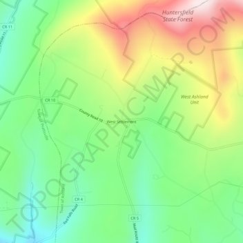 West Settlement topographic map, elevation, terrain