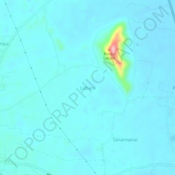 Lebani topographic map, elevation, terrain