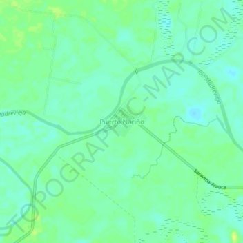 Puerto Nariño topographic map, elevation, terrain