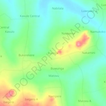 Busoga topographic map, elevation, terrain