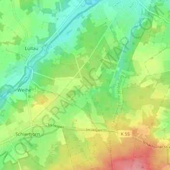 Hassel topographic map, elevation, terrain
