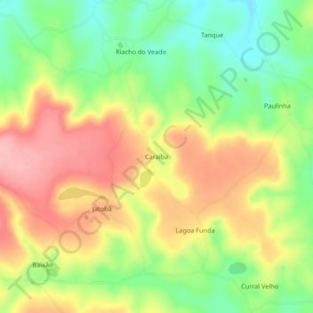 Caraíba topographic map, elevation, terrain