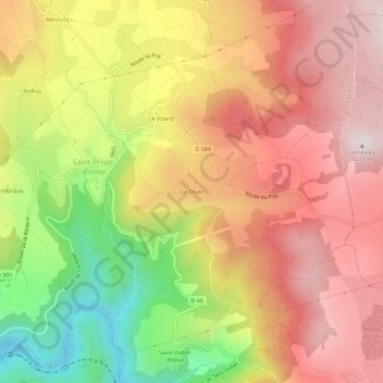 Le Chier topographic map, elevation, terrain