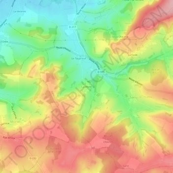 La Vèvre topographic map, elevation, terrain