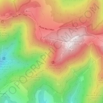 Weisse Rudel topographic map, elevation, terrain