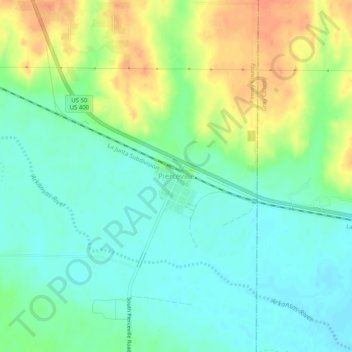 Pierceville topographic map, elevation, terrain