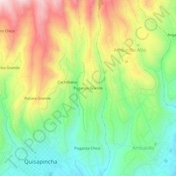 Puganza Grande topographic map, elevation, terrain