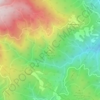 Poggio alla Croce topographic map, elevation, terrain