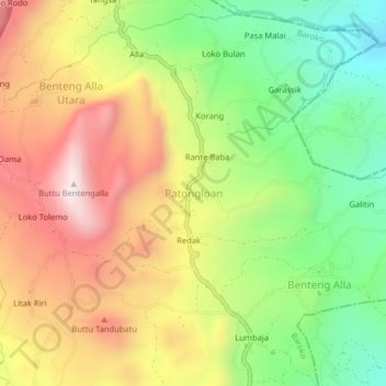 Patongloan topographic map, elevation, terrain