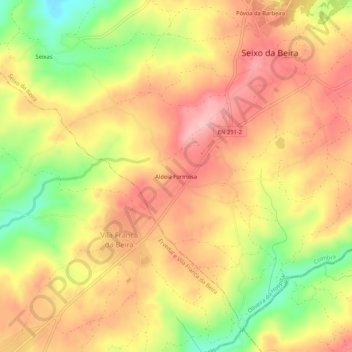 Aldeia Formosa topographic map, elevation, terrain