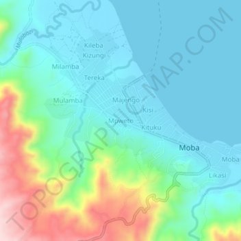 Mpweto topographic map, elevation, terrain