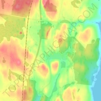 Godmersta topographic map, elevation, terrain
