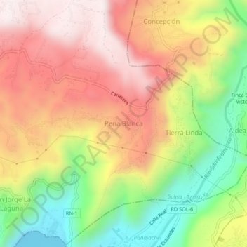 Pena Blanca topographic map, elevation, terrain