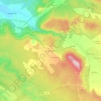 Jas des Hugou topographic map, elevation, terrain
