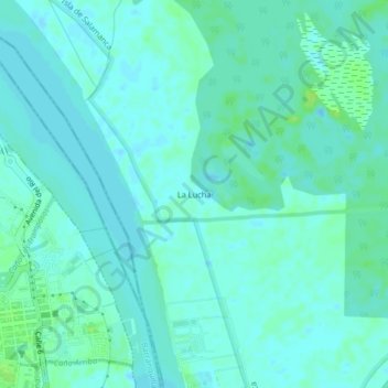 La Lucha topographic map, elevation, terrain