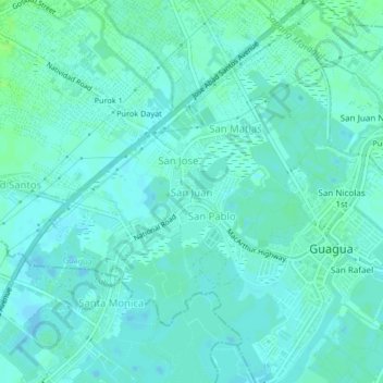 San Juan topographic map, elevation, terrain