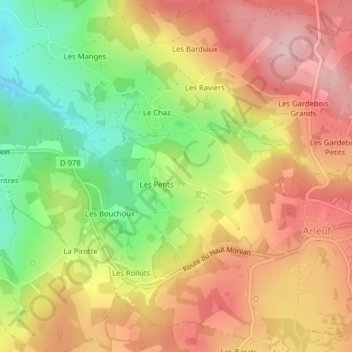 Cheintre Ribaud topographic map, elevation, terrain