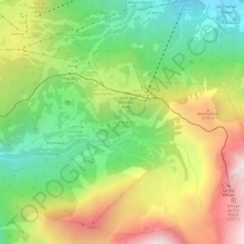 Le Planet topographic map, elevation, terrain