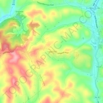Langeloth topographic map, elevation, terrain
