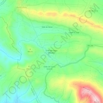 Chão de Lopes Pequeno topographic map, elevation, terrain