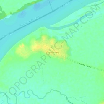 São Marcos topographic map, elevation, terrain