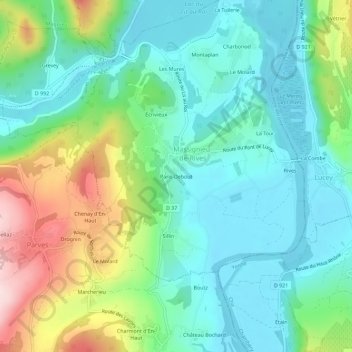 Paris-Debout topographic map, elevation, terrain