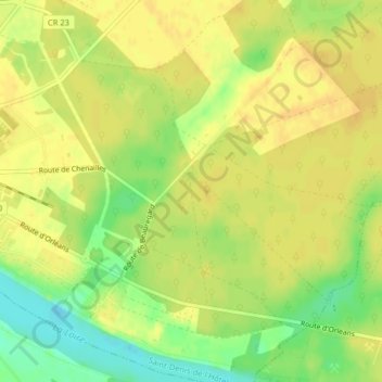 Chenaille topographic map, elevation, terrain