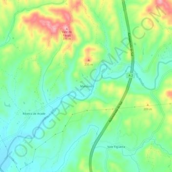 Matosos topographic map, elevation, terrain