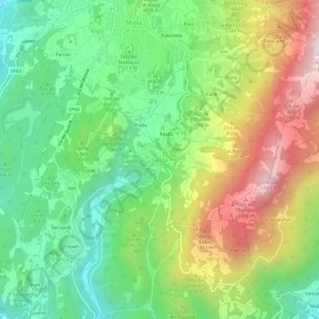 Faida topographic map, elevation, terrain