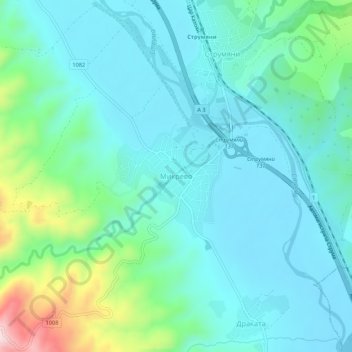 Mikrevo topographic map, elevation, terrain