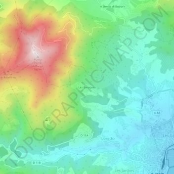 Les Baraques topographic map, elevation, terrain