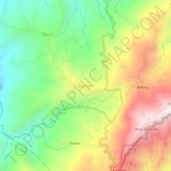 Daclan topographic map, elevation, terrain