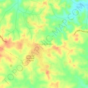 Campo Rubiales topographic map, elevation, terrain