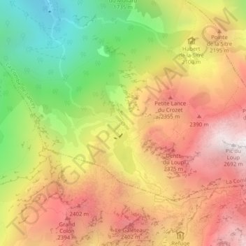Le cul de la vielle topographic map, elevation, terrain
