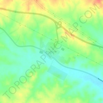 Bouzbaier topographic map, elevation, terrain
