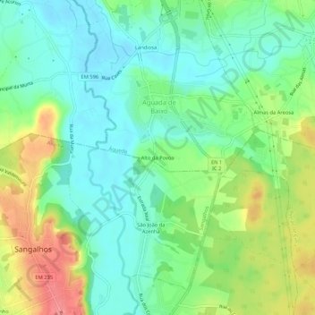 Alto da Povoa topographic map, elevation, terrain