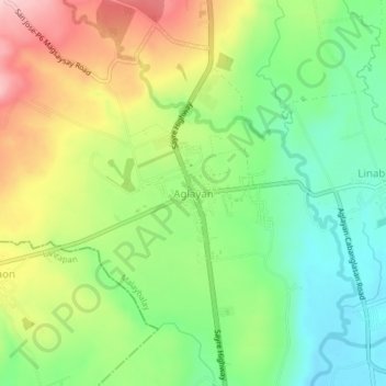 Aglayan topographic map, elevation, terrain