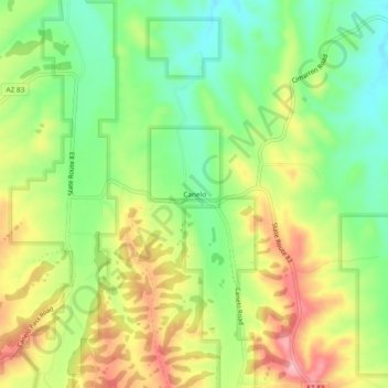 Canelo topographic map, elevation, terrain