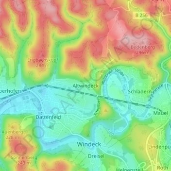 Altwindeck topographic map, elevation, terrain