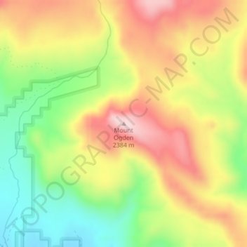 Mount Ogden topographic map, elevation, terrain