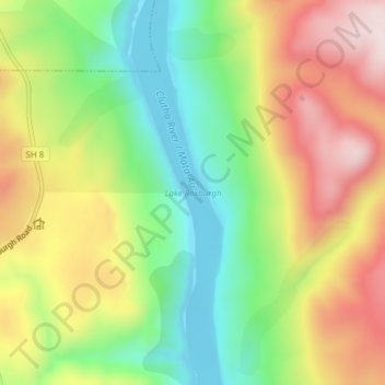 Lake Roxburgh topographic map, elevation, terrain