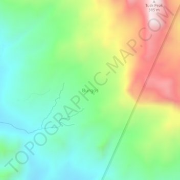 Burgos topographic map, elevation, terrain