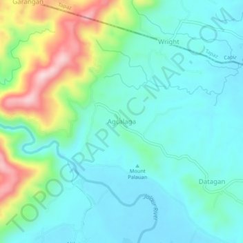 Agcalaga topographic map, elevation, terrain