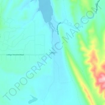 Lodoga topographic map, elevation, terrain