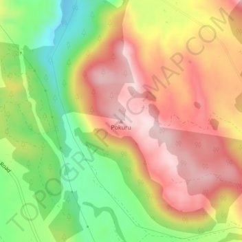 Pokuru topographic map, elevation, terrain