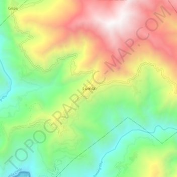 龙拉 topographic map, elevation, terrain