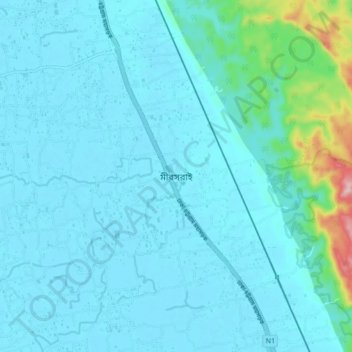 Mirsharai topographic map, elevation, terrain