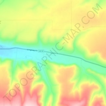 Pataha topographic map, elevation, terrain