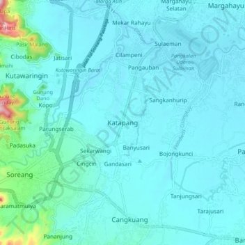 Katapang topographic map, elevation, terrain