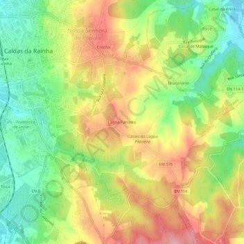 Lagoa Parceira topographic map, elevation, terrain